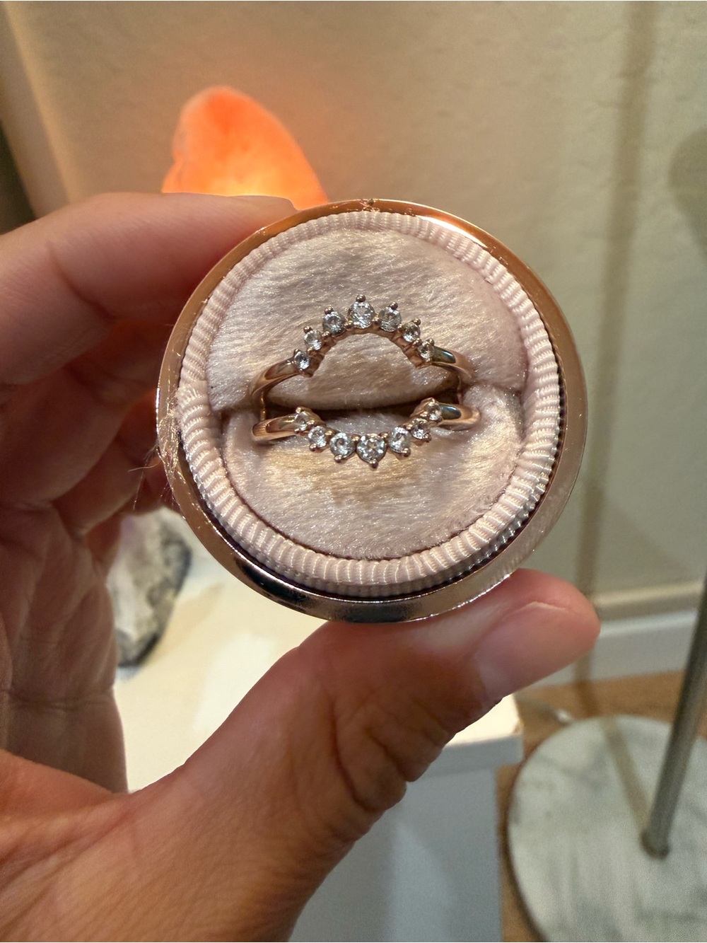 Rose Gold White Topaz jeweled Ring rose gold vermeil